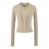 Conjunto de Sudadera con Capucha y Mangas Largas de Punto Nuevo Otoño 2026 para Mujer, Chaqueta de Cremallera de Color Sólido + Pantalones Acampanados Levanta Glúteos de Yoga