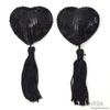 Adesivo de silicone para peito com borla de sexo Use adesivo de silicone para peito Acessórios para roupa íntima de sexo Adesivo de peito Cabelo de uma peça