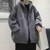 Cardigan Suéter Casual Masculino Casaco de Outono 2022 Novo Moda Tendência Solto com Capuz Estilo Hong Kong Veludo Jaqueta