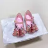 Sandalias de Playa Melissa Fragrant Princess para Niñas, Rosa Metálico con Lentejuelas, Mariposa Estereoscópica, Strass, Gelatina