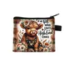 Bolso Pequeño de Vaca de las Tierras Altas Billetera Grande para Monedas Infantil Bolsa de Almacenamiento para Estudiantes Portatarjetas Bolsa Colgante Bolso de Poliéster al por Mayor Venta Caliente