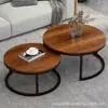 Mesa de Centro Sala de Estar Doméstica Redonda Tampo de Madeira Luxo Leve Simples Moderna 26 Nova Mesa de Centro para Sofá Mesa Varanda