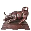 Hebei Haorui Escultura de Cobre Fundición Buey de Cobre Escultura de Animal Buey Decoración de Jardín Paisaje Exterior Wall Street Buey Búfalo Adorno