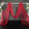 Arroz Branco Champagne Amarelo Claro Véu Suave Casamento Boas-Vindas Fundo Decoração com Fio de Cascata Palco de Atividade Arranjo Malha