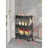 Carrinho de Prateleira de Armazenamento de Múltiplas Camadas de Chão para Banheiro, Vaso Sanitário, Sala de Estar e Espaços da Cozinha