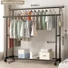 Secador de ropa de pie para interiores para uso doméstico, apto para dormitorios, plegable, de una sola barra, simple, retráctil y móvil, para colgar ropa, sombreros y otros artículos