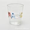 Vasos de vidrio con letras de colores pintadas a mano, vasos de vidrio de borosilicato resistente al calor, vasos para jugo, vasos para café, vasos para leche.