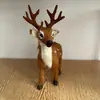 Cuero Genuino Hecho a Mano Simulación de Ciervo Ciervo Sika Navideño Niños Bebé Cognitivo Adornos de Estante para el Hogar Accesorios para Sesión de Fotos
