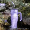 Termo de Doble Compartimento Sitarayuri de Gran Capacidad con Asa para Niñas, Botella de Agua con Popote para Deportes al Aire Libre, Vaso de Agua para Oficina