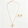 Nuevo Conjunto de Joyería Transfronterizo Europeo y Americano con Diseño Floral de Perlas de Imitación, Pendientes y Collar de Estilo Versátil y Elegante para Mujeres