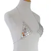Cadena de Pecho para Mujer Estilo Europeo y Americano Transfronteriza, Cadena de Cuello Metálica Hueca Estilo Vacaciones de Verano en la Playa, Joyería de Pecho para Mujer al por Mayor