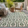 Alfombra para Patio Exterior, Alfombra Impermeable de Bucle de Seda para Exteriores con Protección Solar, Alfombra para Terraza, Villa, Jardín y Patio, Alfombra de Camping