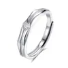 Anillo de Luz para Pareja Lujo Moda Diamante Anillo de Plata de Ley S925 para Regalo de San Valentín de Nicho para Mujer