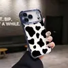 Funda Creativa para Teléfono Móvil Apple 17/18 Promax con Pintura UV y Micro-Relieve Patrón de Vaca Funda Anticaídas para iPhoneair