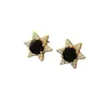 Venta al por mayor transfronteriza Elegantes y exquisitos Pendientes de alta gama Geométricos Estrella brillante con incrustaciones de diamante Pendientes grandes multicolores para mujer
