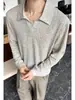 Otoño 2026 Nuevo Estilo Estilo Hong Kong Interior Tallas Grandes Cuello Solapa Manga Larga Camisa POLO M-5X HT261184-P19