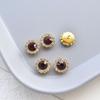 Hebilla decorativa de diamantes de girasol de 12 mm con pedrería, accesorios para el cabello hechos a mano, material para tocados, accesorios de joyería DIY, centro de flor de pedrería