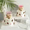 Decoración para Pastel del Día de San Valentín Qixi 2026 Corazón de Goma Blanda Oso Abrazando Pareja Confesión Decoración para Hornear Inserto