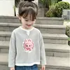 Camiseta Elegante de Manga Longa para Meninas, Novo Estilo Primavera/Outono, para Crianças Médias e Maiores, Malha Waffle Falsa Duas Peças Casual Versátil Gola Redonda Camada Base