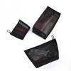 Bolsa de maquillaje de malla transparente, muy vendida en Amazon, bolsa de almacenamiento de malla transpirable, bolsa de aseo portátil de malla, conjunto de tres piezas