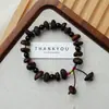 Pulsera de Grano de Café de Cerámica Jingdezhen, Refrescante y que no se decolora, Joyería de Alta Gama para Mujer, Accesorio Versátil de Nuevo Estilo Chino, Mayoreo