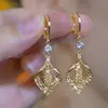 Pendientes Exquisitos Ancora Red Elegantes, Suaves, Estilo Retro, Color Café Maillard, Estilo Palacio, Adecuados para el Año Nuevo