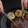 Juego de tres piezas de cuchillo, tenedor y cuchara desechables, vajilla gruesa de plástico con mango largo, cuchara para carne, vajilla portátil para comida occidental para el hogar