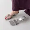 Hermosos y Cómodos Zapatos Pequeños de Tacón Alto para la Primera Temporada, Bordado de Fuegos Artificiales Estilo Francés, Sandalias de Cuña con Tira de Dedo y Pedrería para Mujer