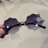 Óculos de Sol Metálicos Personalizados Cabeça de Raposa Nuvem Moda Europeia e Americana Armação Sem Aro Haste Espelhada Tinta Cruzamento Fronteiriça Estilo Novo Infantil