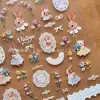 Pegatinas para Uñas Artísticas Estampado en Caliente Tridimensional Peonía Rosa Camelia Calcomanías para Uñas Flor Sabe Pegatinas para Uñas