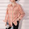 Camisa Listrada de Manga Longa Vermelha e Verde para Mulheres, Novo Design Outono 2026, Camisa Básica Suave e Elegante
