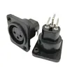 Ventas Directas de Fábrica Pin de Soldadura Curvo Hembra XLR Asiento XLR Socket de Micrófono Pin Recto Asiento XLR Socket de Audio
