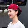 Gorro de chef de hotel, gorra de trabajo para camarero, sombrero unisex para tiendas de pasteles y té de leche, boina para cocina y catering con logotipo impreso