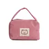 Nova Bolsa Cosmética Portátil de Veludo para Estudantes Femininas Versão Coreana Bolsa de Mão Fofa para Passeio Feminina Grande Capacidade Necessaire