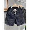 Nuevos Shorts Casuales de Cuadros con Cordón para Hombre Moda Tendencia Versátiles Sueltos Simples Pantalones de Cinco Puntos Tendencia