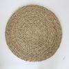 Posavasos de paja de fábrica, tapete redondo para platos, tapete tejido de estilo europeo para vajilla, tapete para cuencos, tapete para platos de comedor, tapete para comedor con borde cruzado