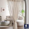 Bubaba Cortina de Ventana de Encaje Blanco Transfronteriza de Amazon Cortina Estilo Francés para Sala de Estar Dormitorio Cortina de Puerta Cortina Transparente Directamente del Fabricante