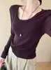 Camisa Básica Versátil Estilo Coreano 2026 Outono Nova Versão Coreana Manga Longa Slim Fit Valoriza o Corpo Top Versátil Camisa Básica para Mulheres