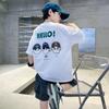 Traje de camiseta de manga corta para niños de verano Ropa nueva para niños Pantalones cortos tipo cargo para niños Conjunto de dos piezas Camiseta y pantalones cortos para adolescentes