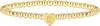 Pulsera de moda para mujer de oro con amor, 26 letras, pulsera de cuentas de oro de 14K, iniciales en forma de corazón, accesorios de joyería elásticos