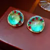 Pendientes de Tuerca Geométricos Estilo Vintage con Aguja Plateada y Diamantes, Pendientes Exquisitos Versátiles con un Toque de Lujo Ligero y Sensación de Alta Gama, Joyería de Diseño de Nicho para Mujer