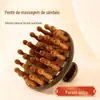 Pente de Massagem Feito de Sândalo para Meridianos, Massagem Capilar Anti-Estática nos Pontos de Acupuntura, Pente de Massagem Quadrado Universal, Ferramenta de Gua Sha para Cabeça e Pescoço