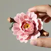 Porta Incienso de Flor Hecho a Mano con Diseño Floral, Porta Incienso Cerámico Creativo de Patrimonio Cultural, Difusor de Incienso, Soporte para Porta Incienso, Adorno de Escritorio