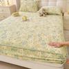 Nanjiren Terciopelo de Copo de Nieve Terciopelo de Doble Cara Cubierta de Cama Pieza Única Invierno Espesa Cubierta de Cama Cubierta Completa Sábana Protectora de Colchón
