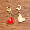 Accesorios de joyería de aleación multicolor y multiestilo, dijes colgantes de esmalte dorado KC, colgantes de flor, corazón, pentagrama y chile