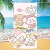 Nueva toalla de playa al por mayor transfronteriza del lindo gato Marie, toalla de baño con estampado de dibujos animados y anime, toalla de microfibra ultrafina de secado rápido