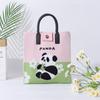 Venda Direta da Fábrica Nova Moda Outono e Inverno Bolsa de Mão Versátil Feminina Design Color Block Trançado de Panda Bolsa Quadrada Pequena Tendência