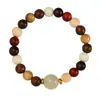 Pulsera de rosario hecha a mano con múltiples joyas de estilo étnico, pulsera de cuentas de piedra lunar, pulsera de joyería de un solo anillo de temperamento para amantes