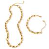 Estilo Ins geométrico europeo y americano, traje de pulsera y collar con hebilla en forma de U, cadena desnuda de acero de titanio simple de lujo para hombres y mujeres, primera generación de pelo