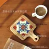 En stock Portavasos de Azulejo de Madera Maciza con Asa Aislamiento Térmico Salvamanteles Simple para Hogar de Madera Maciza para Mesa de Comedor Salvamanteles para Sopa y Arena